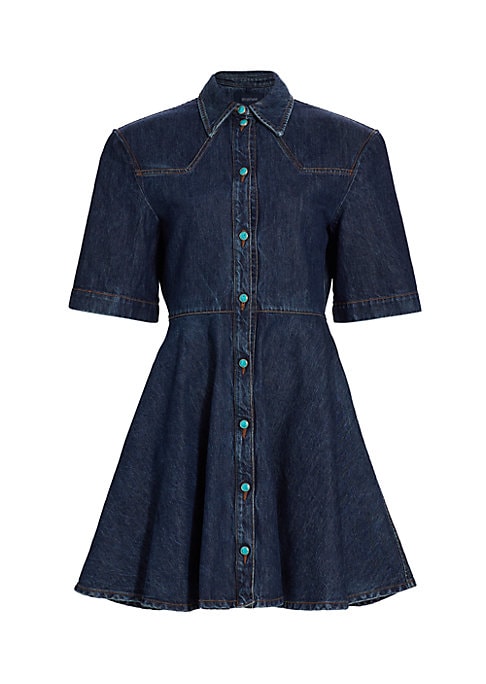 Chic Denim Fit-and-Flare Dress