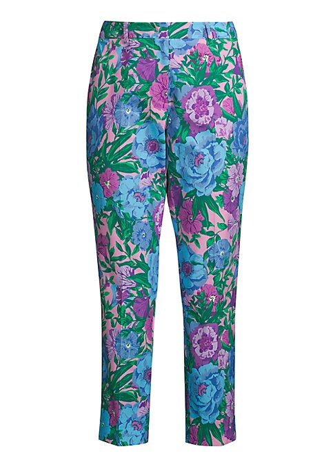 Floral Stretch Crop Trousers