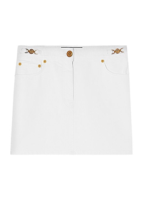 Chic Medusa Denim Skirt