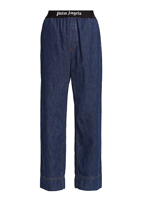 Pleated Denim Wide Trousers