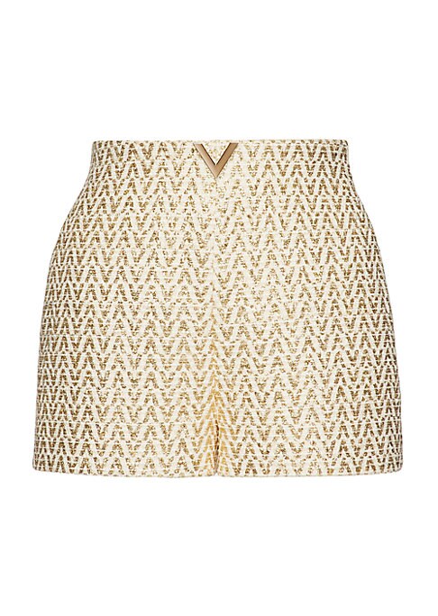 Chic Metallic Boucle Shorts