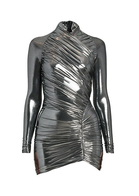 Metallic Ruched Minidress