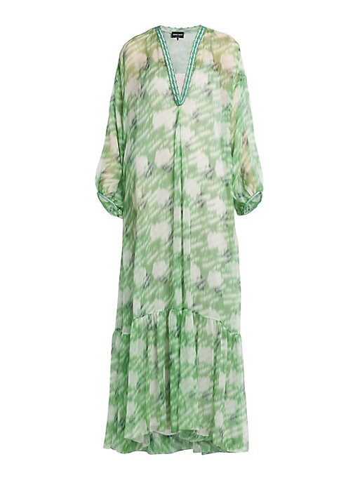 Graphic Silk Maxi Dress
