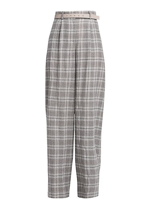 Checked Wool Trousers