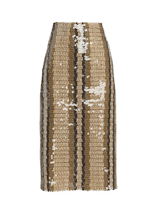 Glimmering Stripe Midi Skirt