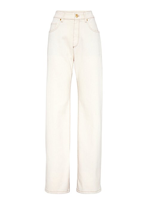 Shiny Relaxed Denim Pants