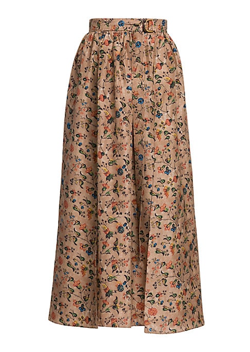 Garden Silk A-Line Skirt