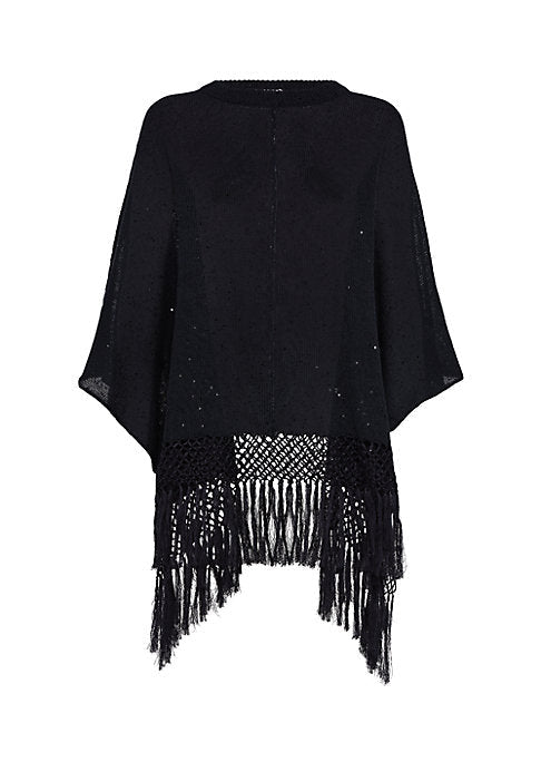 Fringe Elegance Poncho