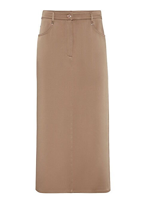 Chic Satin Midi Skirt