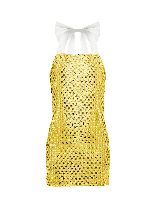 Glitzy Bow Halter Dress
