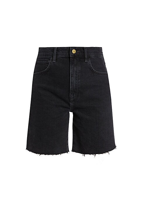 Raw High-Waisted Denim Shorts