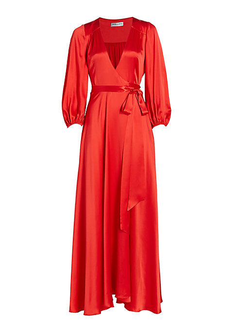 Luxe Silk Wrap Maxi Dress