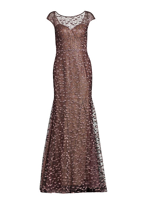 Lace Illusion A-Line Gown