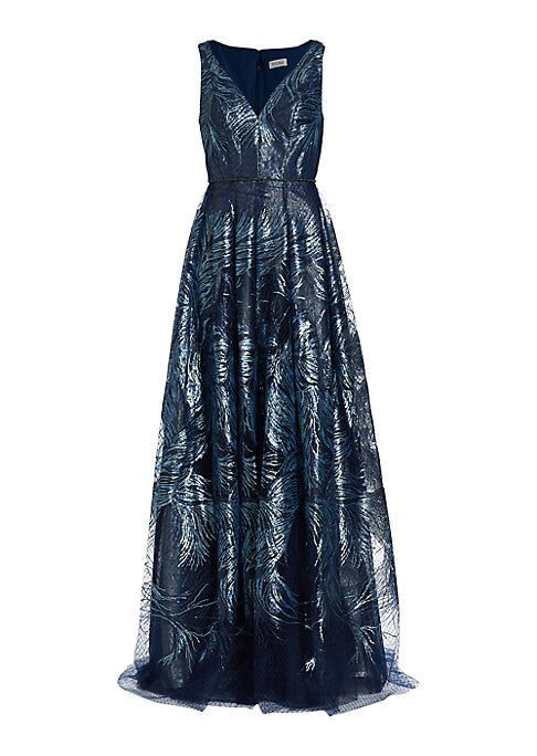 Feathered Elegance Gown