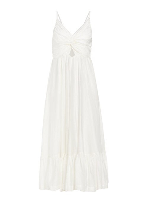 V-Neck Ruffle Midi Dress