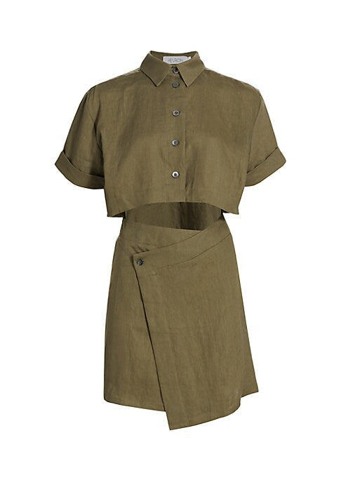 Chic Cut-Out Linen Dress
