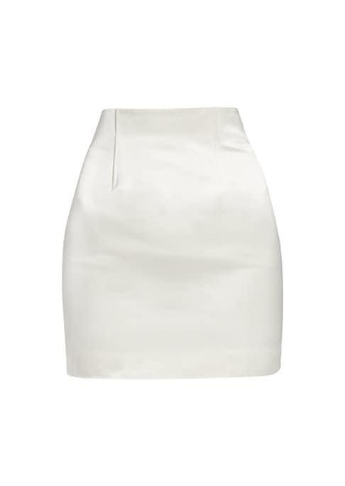 Satin Cinched Miniskirt