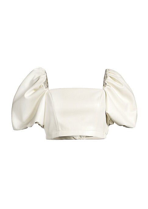 Puff Sleeve Leather Top