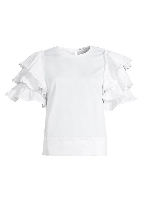 Ruffle Sleeve Cotton Top