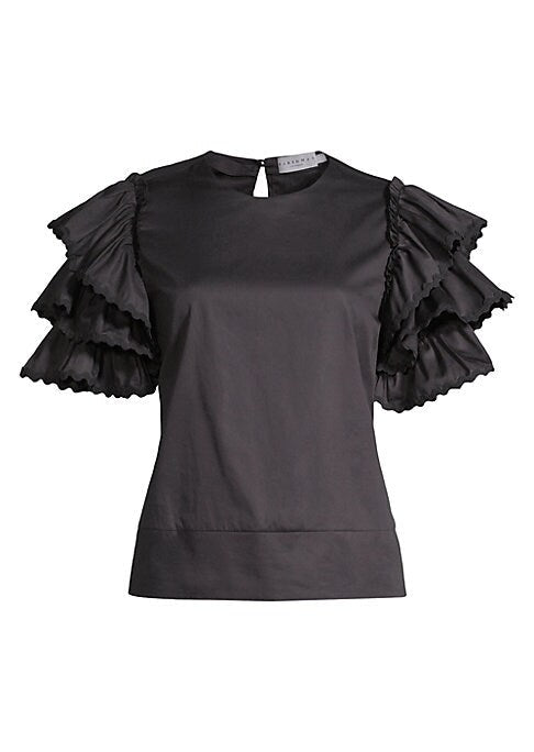 Ruffled Cotton Charm Blouse