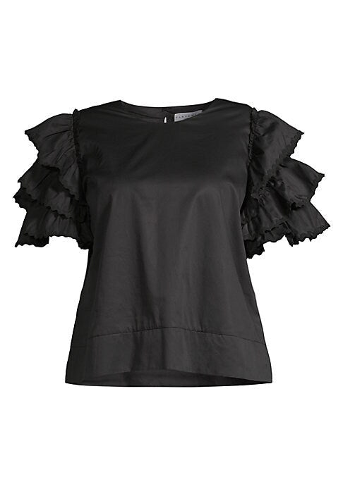 Ruffled Cotton Statement Blouse