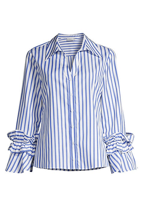 Ruffled Stripe Cotton Top