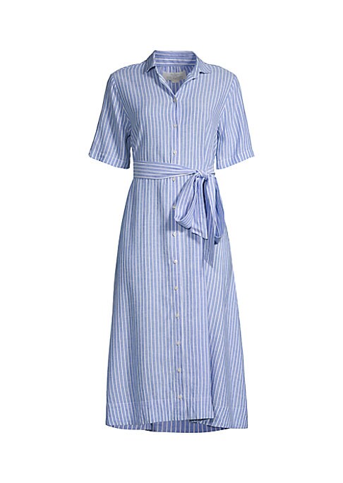 Striped A-Line Midi Dress