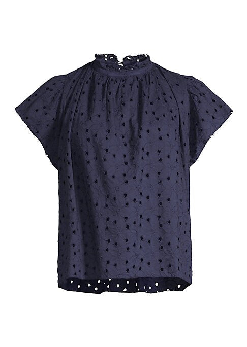 Lace-Trimmed Cotton Top
