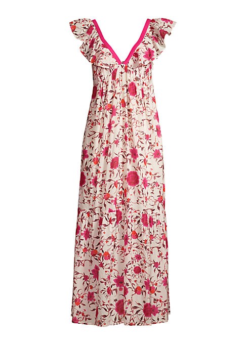 Floral Flutter Maxi Dress