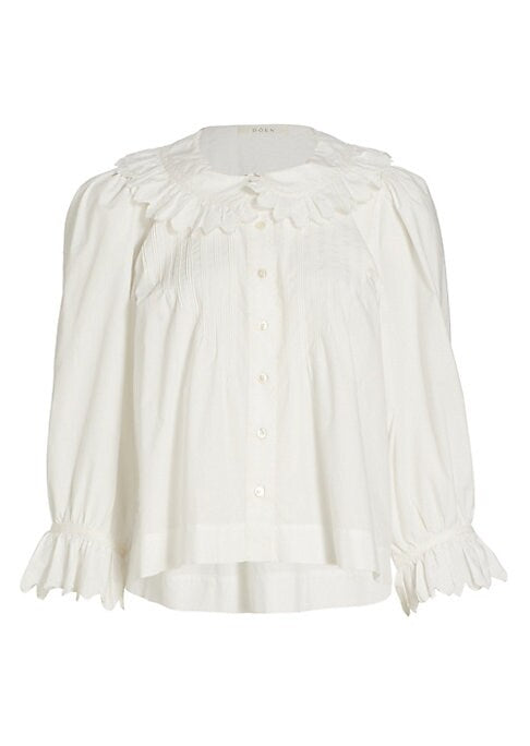 Ruffled Cotton Elegance Top