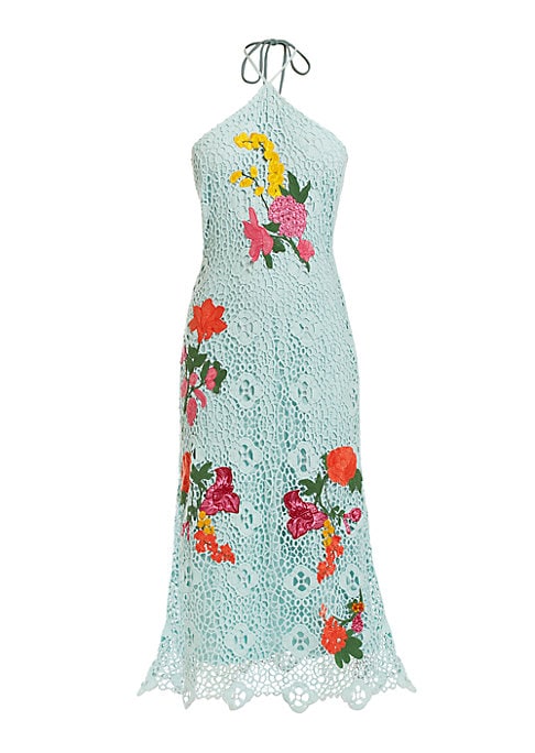 Floral Scalloped Midi Dress