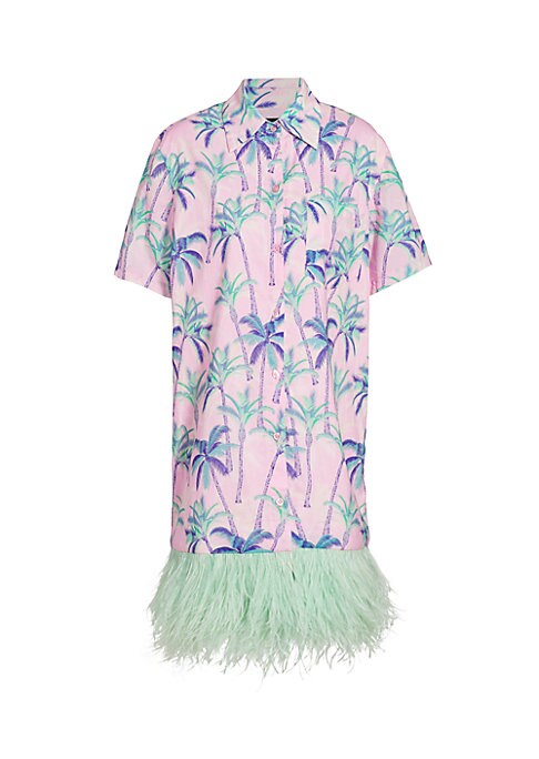 Feathered Glam Shirtdress