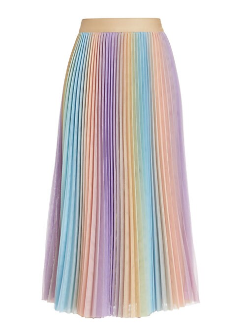 Ombre Pleated Midi Skirt