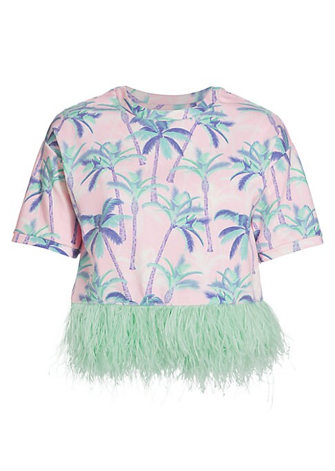 Tropical Feather Hem Tee
