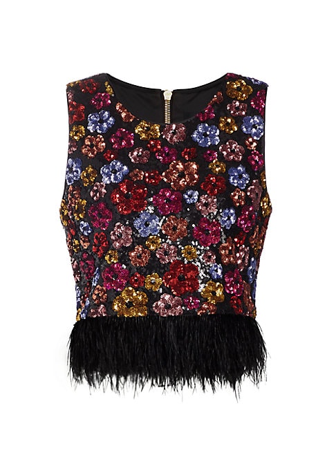 Floral Sparkle Crop Top