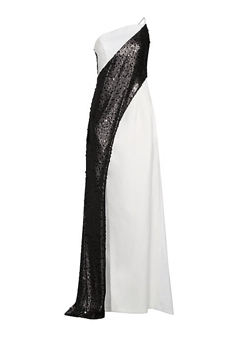 Sequined Colorblock Gown