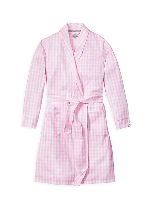 Gingham Cotton Wrap Robe