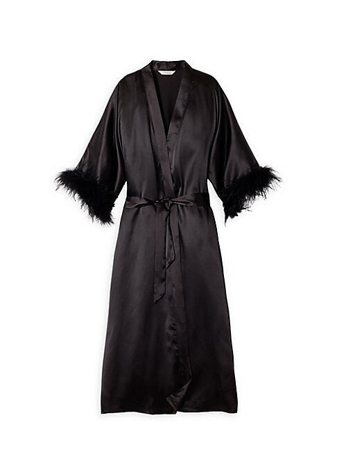 Feathered Silk Elegance Robe