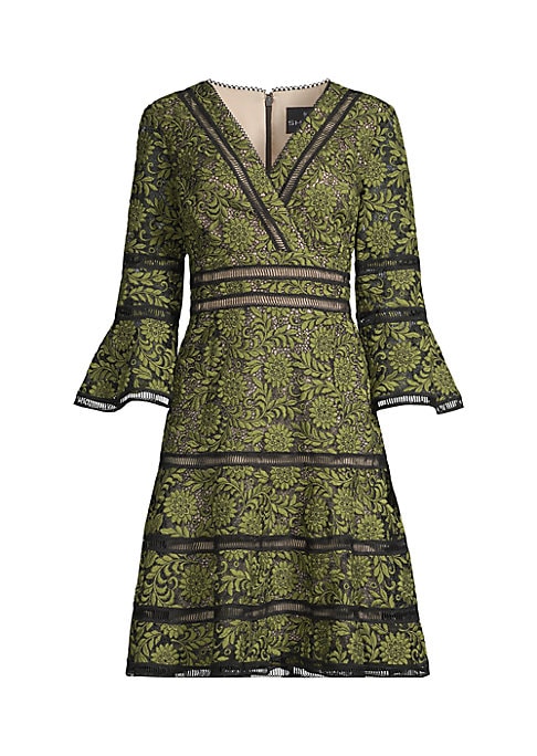Lattice Floral Midi Dress