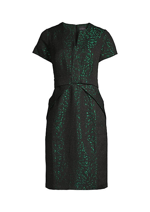 Bow-Embellished Floral Dress