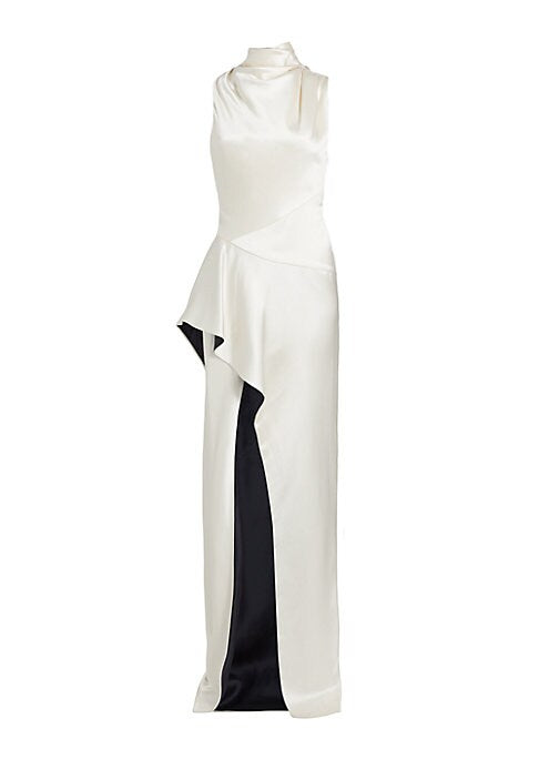 Elegant Draped Silk Dress