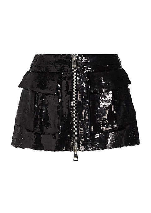 Sparkling Silk Mini Skirt