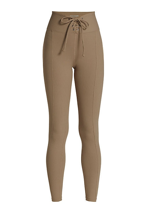 Lace-Up Sport Knit Leggings