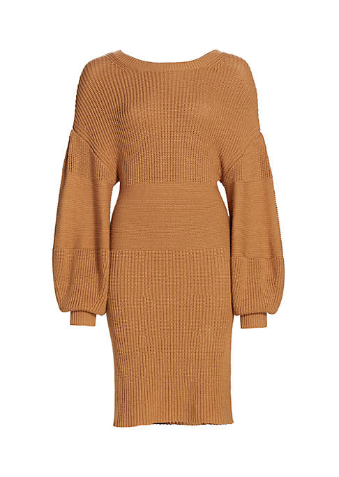 Puff-Sleeve Bodycon Dress