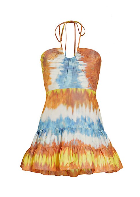 Colorful Tiered Halter Dress