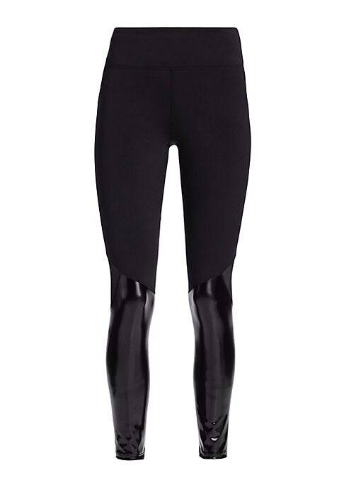 Glossy Mesh Crop Leggings