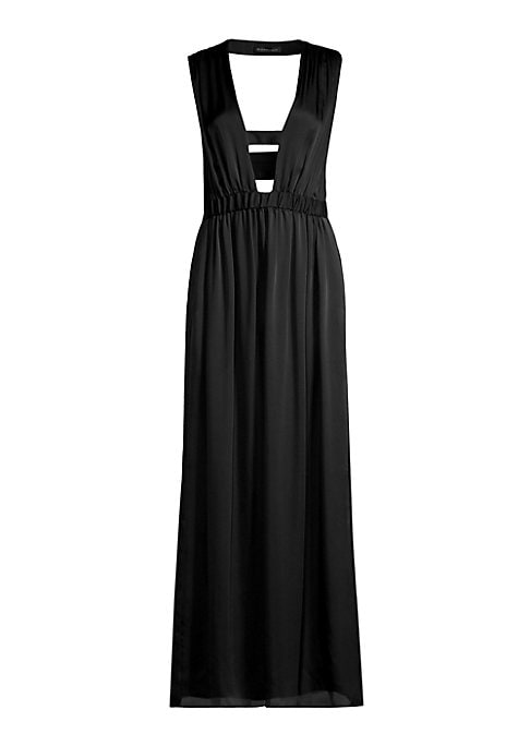Plunge Backless Silk Dress