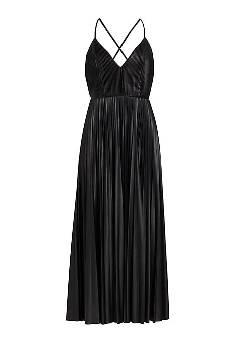 Chic Faux Leather Midi Dress