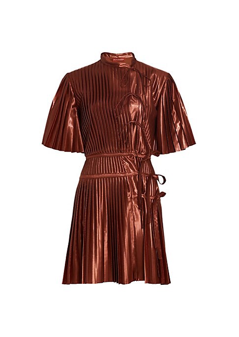 Metallic Wrap Mini Dress