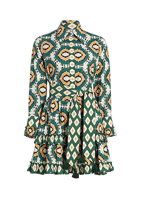 Geometric Ruffle Dress